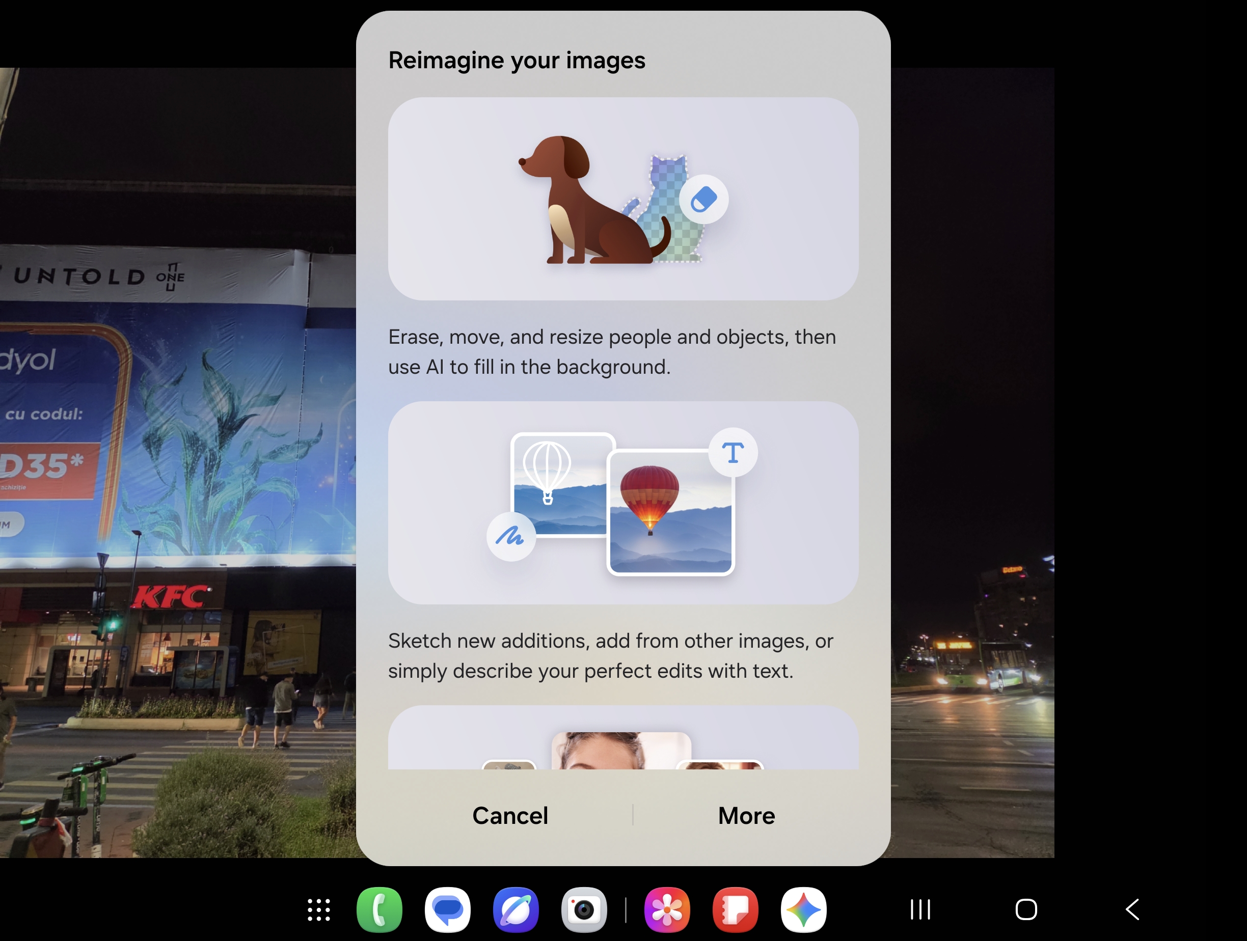 Samsung Galaxy Z Fold8 - Interfață cameră, funcții editare AI (galerie)