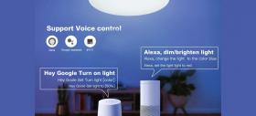 E LUNI e AMAZON: Azi vă recomandăm o lustră LED inteligentă cu iluminare RGB, control prin asistent vocal, și difuzor integrat