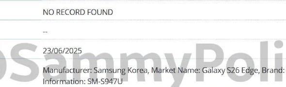 Galaxy S26 Edge, S26 Ultra - Certificare GSMA IMEI: Samsung-Galaxy-S26-Edge-IMEI (1).jpg