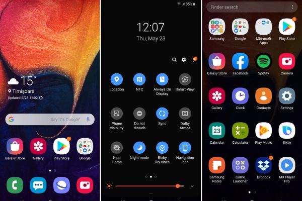 Interfață grafică Samsung Galaxy A50 (capturi de ecran)
