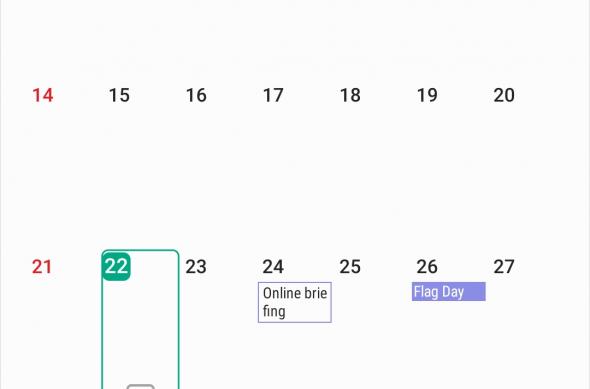 Interfață grafică Samsung Galaxy A41 (capturi de ecran): Screenshot_20200622-145841_Calendar.jpg