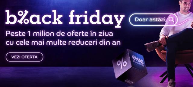 eMAG Black Friday la 10 ore de la start: 1.8 milioane de produse comandate, în valoare de peste 521 de milioane de lei