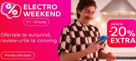 Start Electro Weekend la eMAG! Până la 20% extra-discount la telefoane Samsung, Motorola și Huawei, laptopuri, periferice, smart TV-uri; Ce avem în ofertă?