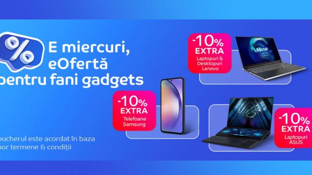 <b>Smartphone-uri, smartwatch-uri, căști și laptopuri cu extra-discount la eMAG + un pont pentru a achiziționa gadget-urile dorite mai ieftin</b>Aparent, ziua de miercuri e dedicată fanilor gadgets la eMAG, astfel că retailerul are în ofertă smartphone-uri, tablete, căști wireless, smartwatch-uri, laptopuri și accesorii azi, cu până la 20% extra-discount. Am verificat oferta, iar mai jos avem
