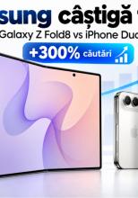 Samsung câștigă atenție după lansarea iPhone Duo: căutările pentru pliabilele Galaxy cresc cu 300%