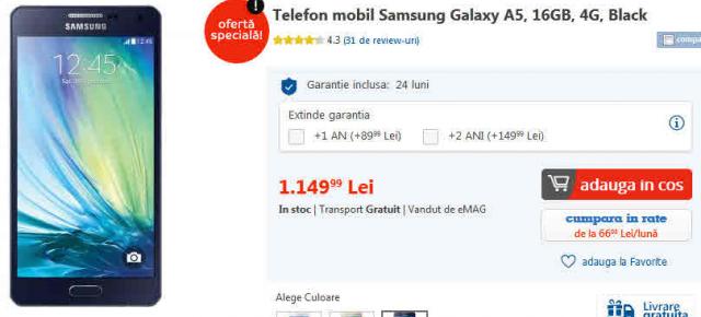 Black Friday 2015 pentru cei care s-au trezit târziu: Samsung Galaxy A5 - garanţia unei filmări de calitate şi baterii bune