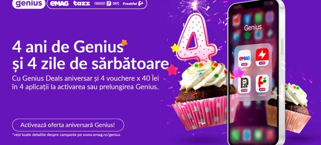 Genius face cinste la aniversare: 160 lei în vouchere pentru un abonament anual de 99 lei