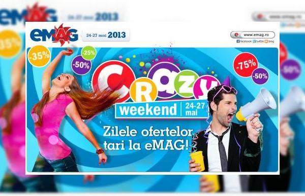 Crazy Weekend la eMAG.ro, cu 500 lei reducere la iPad-uri și 20% discount la accesorii pentru telefoane și tablete