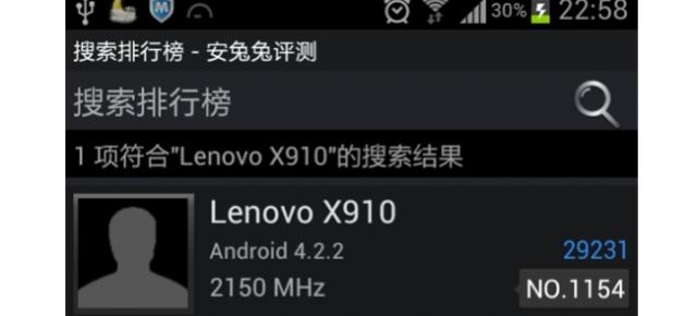 Lenovo X910, un misterios terminal cu Android 4.2.2 obține un scor impresionant În AnTuTu