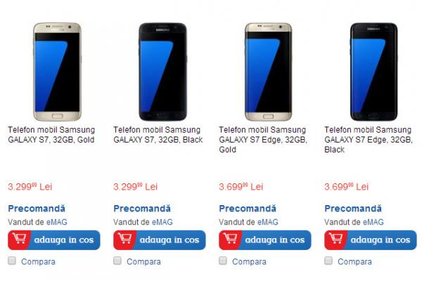 Samsung Galaxy S7 şi Galaxy S7 Edge disponibile la precomanda la eMAG.ro; Iată preţurile!