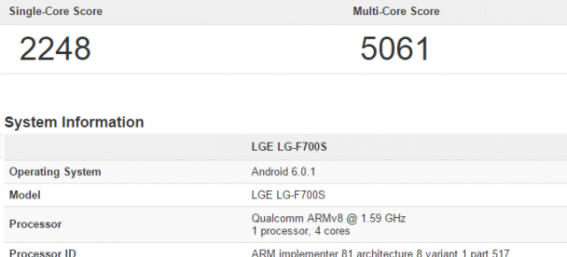 LG G5 își prezintă câteva dintre specificații prin intermediul testului benchmark GeekBench
