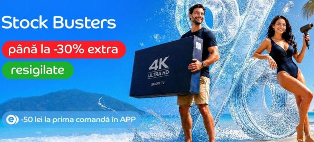 A început Stock Busters la eMAG; cele mai bune oferte la telefoane, televizoare, tablete, laptopuri și electrocasnice