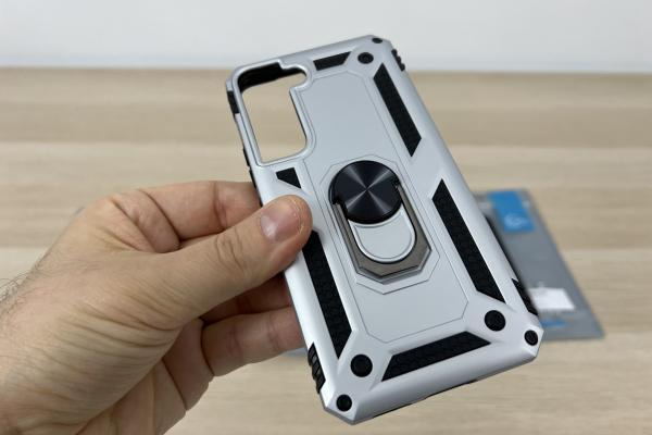 Husă Hybrid Ring Kickstand Silver Cubz