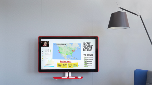 <b>Google Jamboard este o uriașă tabletă de 55 inch destinată mediului enterprise; costă 5000 dolari!</b>Cei de la Google anunță astăzi disponibilitatea unei tablete gigant de 55 inch ce este numită Jamboard. Aceasta este menită să înlocuiască tabla clasică din școli și desigur să ofere mai multe metode de interacțiune. Produsul este disponibil la prețul