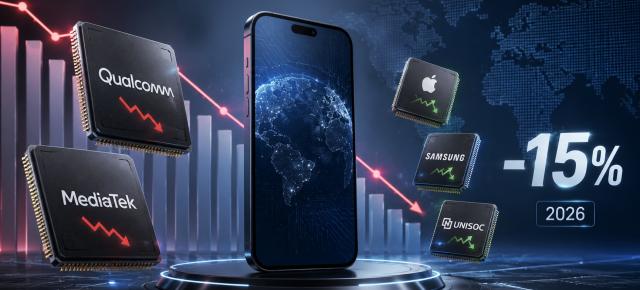Piața procesoarelor pentru smartphone-uri scade cu 15% în 2026; Qualcomm și MediaTek pierd teren