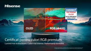 Hisense RGB MiniLED primește certificarea RGB Premium Colour; Sunt impuse praguri serioase pentru HDR