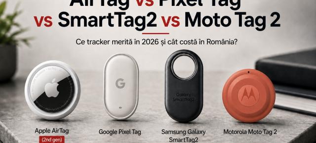 AirTag vs Pixel Tag vs SmartTag2 vs Moto Tag 2: ce tracker merită în 2026 și cât costă în România?