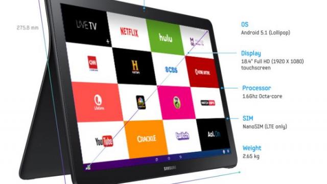 <b>Samsung Galaxy View debutează oficial; Samsung insistă că nu e o tabletă de 18.4 inch ci un "terminal mobil pentru divertisment"</b>La IFA 2015 un interesant produs Samsung primea un teaser, sub numele de Samsung Galaxy View. Acelaşi model reapare &icirc;n peisaj astăzi, debut&acirc;nd oficial, dar &icirc;n mod interesant Samsung insistă că aceasta nu e o tableta. &nbsp;...