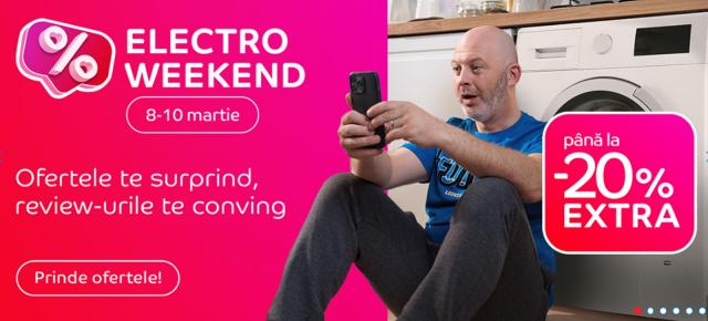 Primăvara vine cu EXTRA REDUCERI pe eMAG! Promoții cu până la 20% extra în campania Electro Weekend (8-10 martie) 