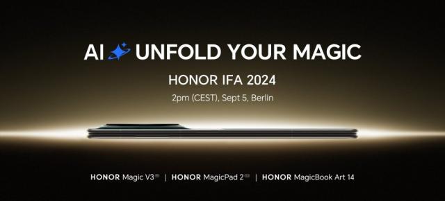 Honor va organiza un eveniment AI pe 5 septembrie la IFA: Magic V3, MagicPad 2 și MagicBook Art 14 sunt câteva dintre noutăți