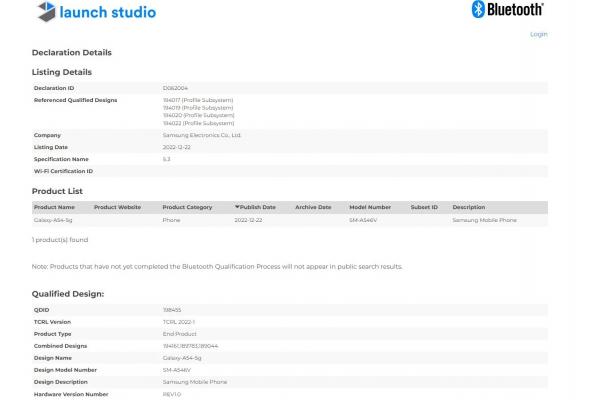 Bluetooth SIG - Samsung Galaxy A34 și Galaxy A54 5G