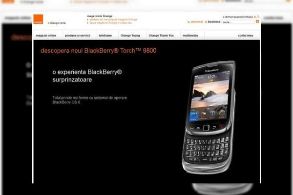 BlackBerry Torch 9800, În curând În România prin Orange!