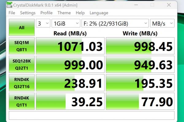 Teste ADATA SSD SC610 - SC750