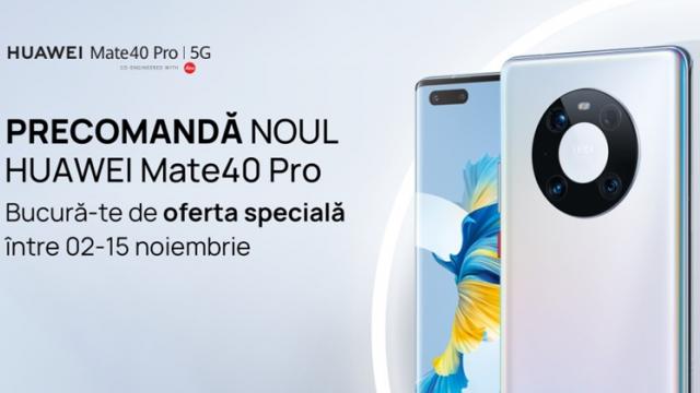 <b>Huawei Mate 40 Pro ajunge oficial în România, cu un program de precomandă în perioada 2-15 noiembrie și o ofertă specială</b>O veste la care personal nu mă așteptam astăzi este cea referitoare la sosirea lui Huawei Mate 40 Pro pe piața din România. Telefonul este acum disponibil pe plan local printr-o campanie de precomandă 