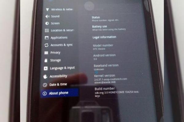 Android 3.0 Honeycomb rulează pe HTC Desire. Iată dovada!