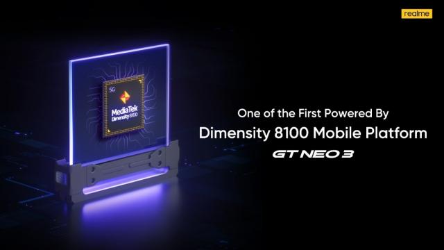 <b>MediaTek prezintă Dimensity 8100 - procesorul care va debuta pe realme GT Neo3; Este anunțat și Dimensity 8000</b>Se pare că MediaTek nu se mulţumeşte doar cu un singur procesor high end, Dimensity 9000, ci ne propune şi un Dimensity 8000 şi un Dimensity 8100. Primul va fi inaugurat de realme GT Neo3 în martie. Hai să vedem ce ne rezervă aceste