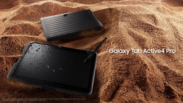 <b>Tableta "de scandal" Samsung Galaxy Tab Active4 Pro a sosit: terminal robust, cu certificare militară</b>După multe scăpări şi o pauză de 2-3 ani, Samsung a lansat în sfârşit o nouă tabletă robustă. Se numeşte Samsung Galaxy Tab Active4 Pro, fiind un dispozitiv robust cu certificare militară. Cântăreşte 674 grame şi vine cu certificare IP68