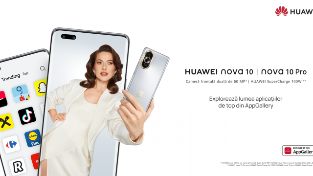 <b>IFA 2022: Seria HUAWEI nova 10 debutează oficial în Europa! AppGallery e la posturi pentru instalarea tuturor aplicațiilor necesare</b>Târgul tehnologic IFA 2022 e în plină desfășurare, iar la Berlin se află și Huawei. Compania tocmai a lansat seria de telefoane nova 10 în Europa. E vorba despre un lineup de terminale cu design atractiv și hardware potent. Dispozitivele vin cu AppGallery