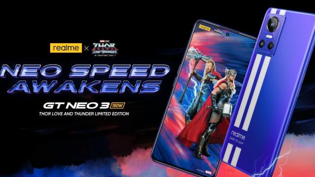 <b>Fan Marvel? Realme GT Neo3 debutează într-o ediție specială Thor Love and Thunder, cu încărcare fulger la 150W!</b>Dacă nu ești fan anime și nu te-a impresionat ediția Naruto a smartphone-ului realme GT Neo3, care va sosi curând în Europa, iată că producătorul a anunțat azi un alt model în ediție limitată. Vorbim despre GT Neo3 Thor Love and Thunder Edition