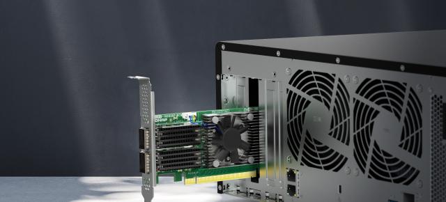 QNAP prezintă placa de extensie de rețea QXG-100G2SF-BCM, cu două porturi de 100GbE