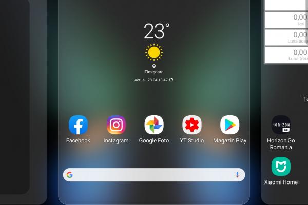 Interfață grafică Samsung Galaxy Fold (capturi de ecran)