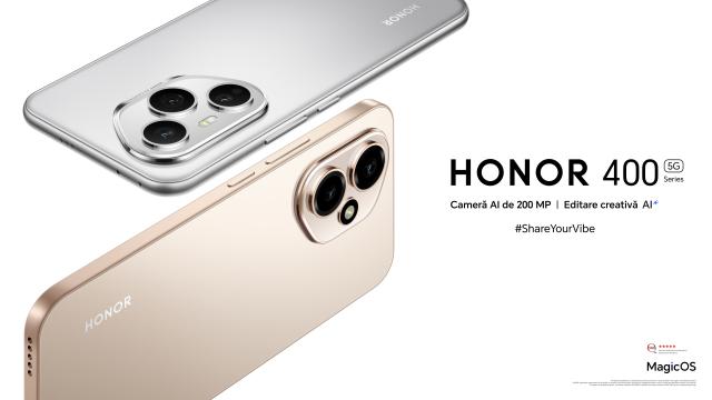 <b>Noile smartphone-uri Honor 400 și Honor 400 Pro sunt oficiale, cu baterii Si/C, display-uri super luminoase și o cameră AI revoluționară</b>România este privilegiată astăzi când noile smartphone-uri Honor 400 și Honor 400 Pro sunt anunțate mai devreme decât în alte țări din regiune, inițial fiind bătută în cuie data de 20 mai. Iată că avem seria Honor 400 mai devreme și asta 