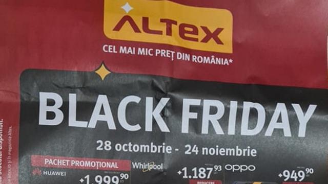 <b>Catalogul Altex Black Friday 2021 a ajuns pe Internet; Iată câteva reduceri!</b>Suntem la doar câteva zile distanţă de începutul lunii noiembrie, tradiţional luna lui Black Friday în ultimii ani. Unii retaileri au început mai devreme, iar Altex spre exemplu îşi va ţine sarabanda de reduceri începând cu data de 28 octombrie.