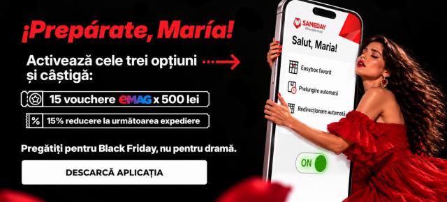 Concurs SAMEDAY de Black Friday: poți câștiga vouchere eMAG de 500 de lei