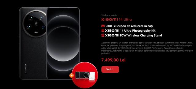 Xiaomi 14 Ultra disponibil de astăzi oficial în România, cu multe cadouri la precomandă: kit fotografie profesional, încărcător wireless 80W și voucher de 500 lei