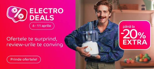 eMAG dă startul Electro Deals: Electrocasnice mari și mici cu până la 20% extra-discount în perioada 6-11 aprilie; Ce avem în ofertă?