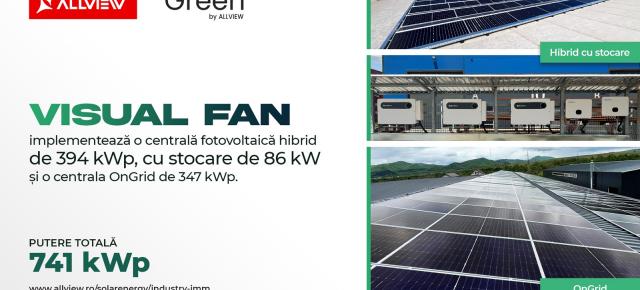 Allview Solar Energy a finalizat cu succes două centre fotovoltaice, într-un termen foarte scurt, totalizând o putere de 741 kWp