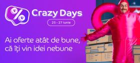 A început Crazy Days pe eMAG! Ce îți cumperi la reducere în perioada 25-27 iunie, de la televizoare pentru finala EURO 2024 și smartphone-uri de vacanță