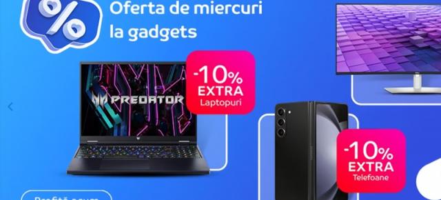 La eMAG oferta de miercuri îți aduce extra reduceri la smartphone-uri, laptop-uri și PC-uri; iPhone 13, Galaxy Z Flip5 la cel mai bun preț