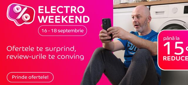 Electro Weekend a revenit la eMAG în perioada 16-18 septembrie! Laptopuri, electrocasnice mari și mici, telefoane ASUS și smartwatch-uri Amazfit cu discount