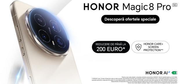 HONOR Magic8 Pro lansat oficial în România cu extra reducere și înlocuire gratuită ecran + spate