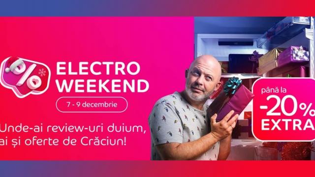 <b>Start Electro Weekend la eMAG! Smartphone-uri, gadget-uri, televizoare, electrocasnice mari și mici acum cu până la 20% extra-discount; Ce avem în ofertă?</b>Iată că sfârșitul acestei săptămâni ne aduce o nouă rundă de oferta marca „Electro Weekend” de la eMAG. După cum ne-a obișnuit, odată cu această campanie retailerul aduce în ofertă o mulțime de gadget-uri, telefoane, electrocasnice mari și mici