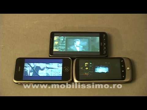 HTC HD2 vs. Google Nexus One vs. iPhone 3G display war