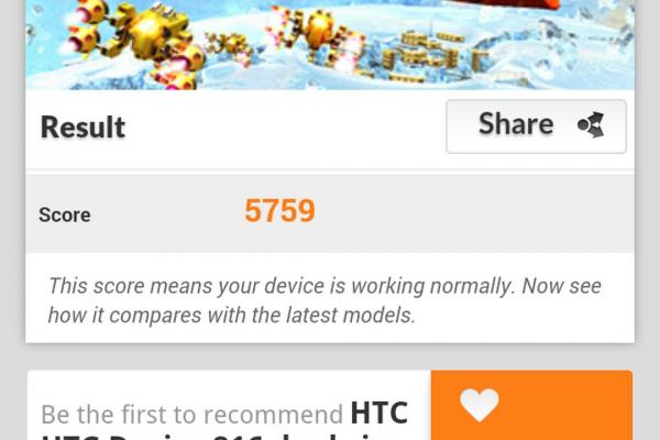 HTC Desire 816 - Benchmark-uri